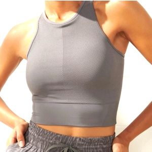 Women’s Gray Abercrombie YPB seamlessCORE Ribbed Scuba Tank Large